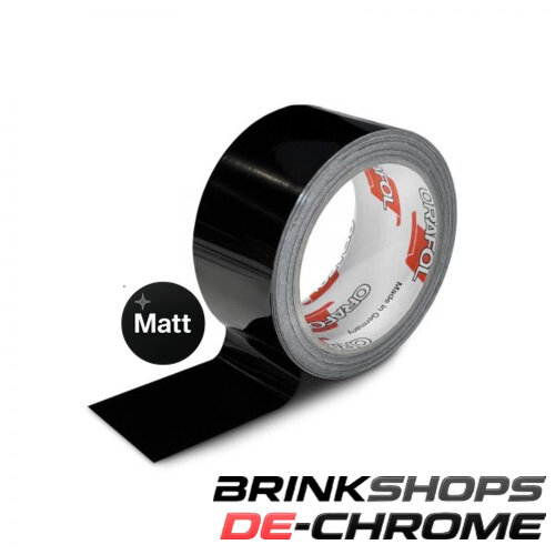 De-Chrome Wrapfolie Mat Zwart 25mtr x 50mm