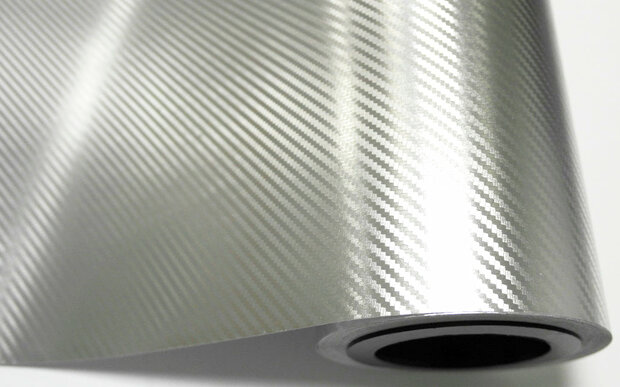 Wrapfolie 3d Carbon Chroom Zilver