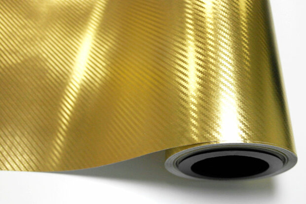 Wrapfolie 3d Carbon Chroom Goud