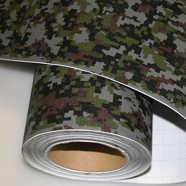 Wrapfolie Camouflage Woodland Digitaal Glitter