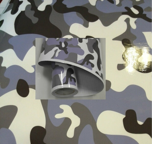 Wrapfolie Camouflage Winter Wit